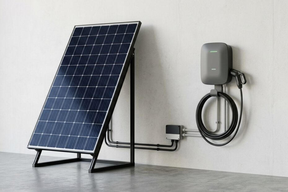 carregador de carro elétrico com energia solar
