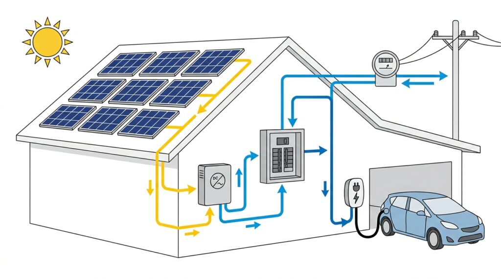 carregador de carro elétrico com energia solar1
